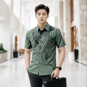 kemeja batik pria slimfit premium LENGAN PENDEK lapis furing motif PEKSI PENDEK bhan katun halus premium solo tebal halus