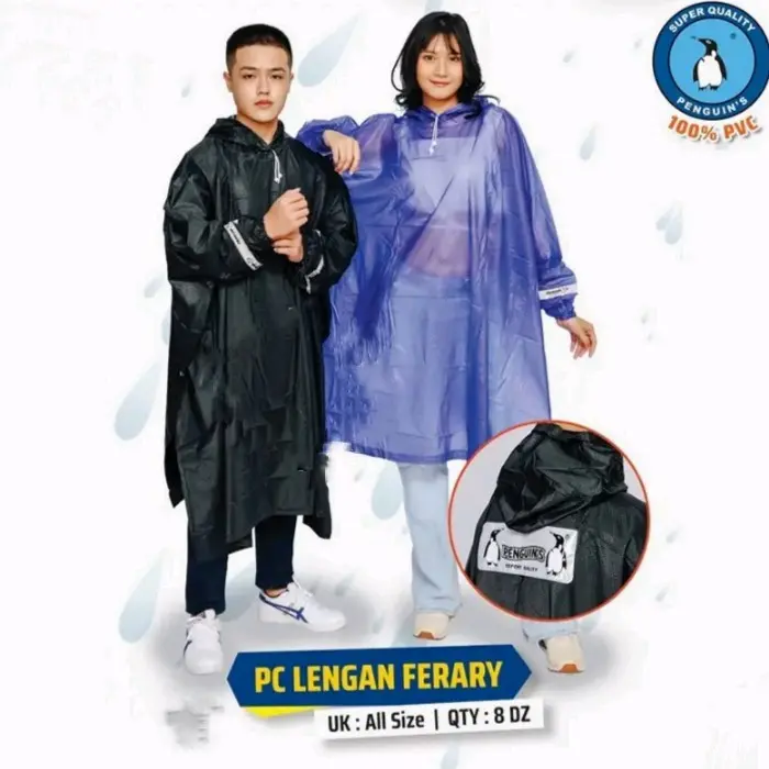 Jas Hujan Pinguin-Jas Hujan Penguins-Jas Hujan Ponco Lengan Ferari-Jas Hujan Ferari-Jas Hujan Anti Rembes-Jas Hujan pinguins-Jashujan Viral