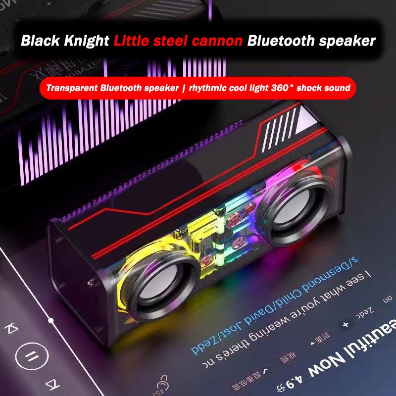 Loa Bluetooth Mecha 3.0, 7 màu ánh sáng bầu không khí, trong suốt, loa kép, loa siêu trầm, thích hợp để Đồ Trang Trí máy tính để bàn và Cầm Tay ngoài trời, chất lượng âm thanh cao cấp, không phá hủy, giọng nói HD