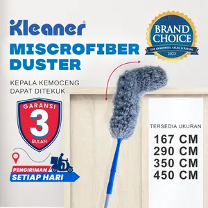 Kleaner Kemoceng Panjang Lepas Pasang Fleksibel Gagang Extend Teleskopik Abu Abu