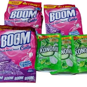 ecer 3 deterjen boom(5000) plus 3 ekonomi cuci piring (2000) sabun cuci piring