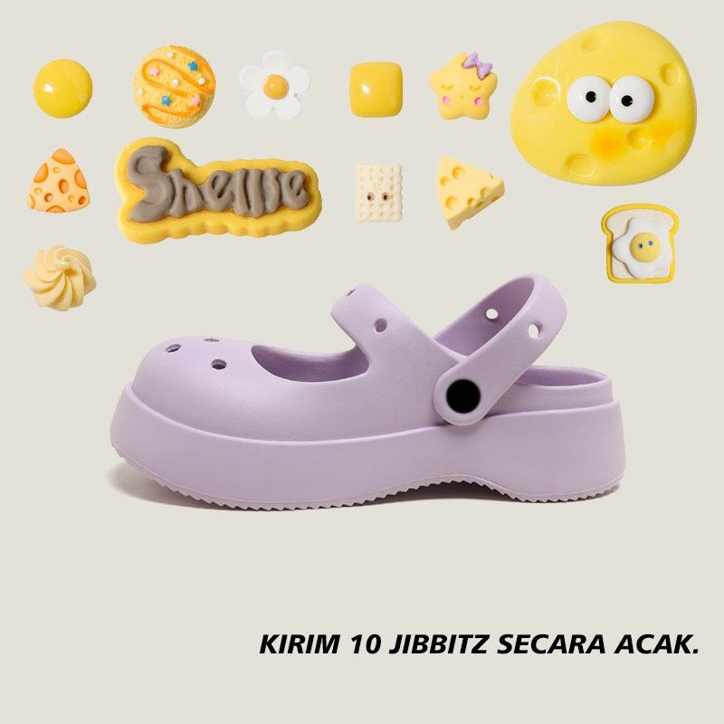 Product Introduction of Komin Sendal Mary jane Sendal Wedges Sandal Baim Wanita DIY Terbaru Slip On Import Sendal Medis Anti Air Sandal Platform Anti Slip 34