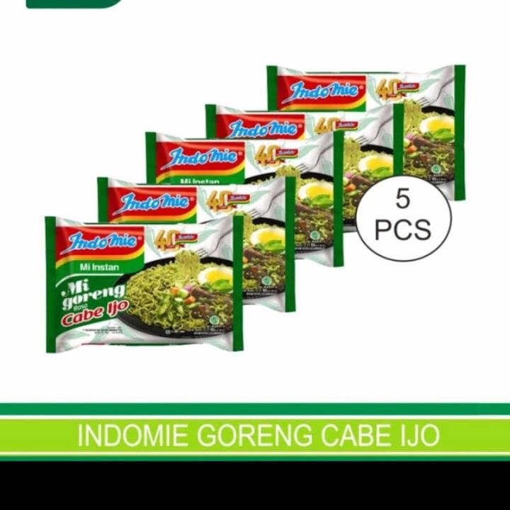 Indomie cabe ijo isi 5 pcs Hijau Pedas Instan Makanan 3