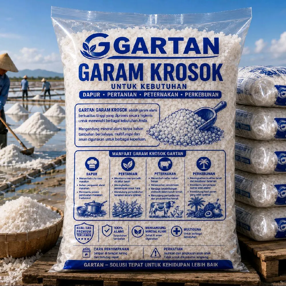 Garam Krosok 1Kg Non Yodium Premium | Garam Kasar Asli 100% | Untuk Dapur, Ikan, Peternakan, Pertanian & Perkebunan