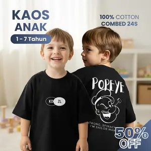 [KIDZILLA] Kaos Oversize Anak Laki-Laki Unisex Nyaman Dipakai | Kaos Full Katun 24s Premium Anak 1-7 Tahun Design Anak Popeye