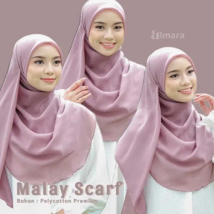 Almara - Malay Scarf 2 Oval ( Hijab Segiempat Jumbo 130x130cm Polycotton Premium )