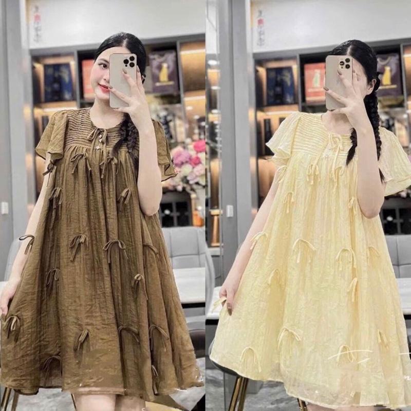 Váy bầu thiết kế đi tiệc Đi chơi chất voan lụa 2 lớp mềm mát D008 cho bà bầu thời trang Đơn giản xinh xắn dễ thương