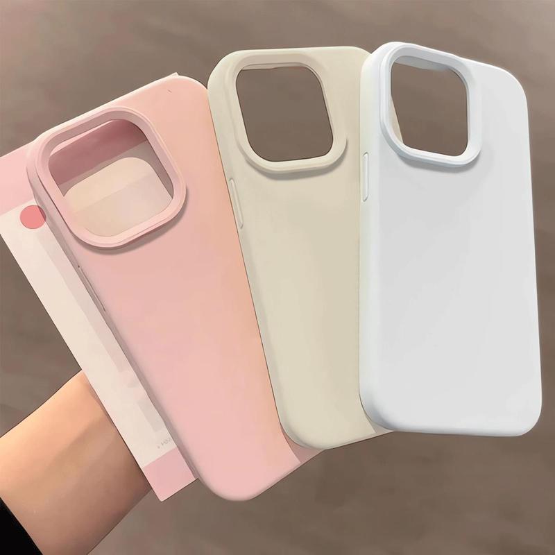Silicone lỏng màu đơn giản phong cách ins trong trẻo phù hợp cho iPhone17/16/15/14/13/17pro/17promax tối giản 16 cá tính 16plus mới 16pro