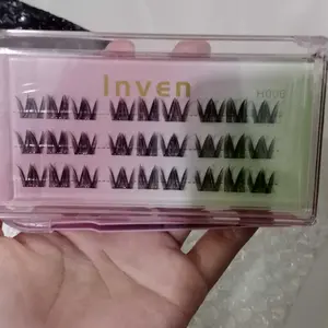 (LANGSUNG TEMPEL) INVEN Bulu Mata Palsu tanpa lem LANGSUNG TEMPEL Premium Eyelash Extension Lashes FREE PINSET / Tweezer hasil natural bulumata bawah extensions lembut serat kapas