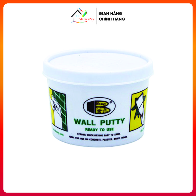Bột bả trám khe nứt tường gỗ - Bosny Wall Putty 500g .Sử dụng trực tiếp không cần pha loãng