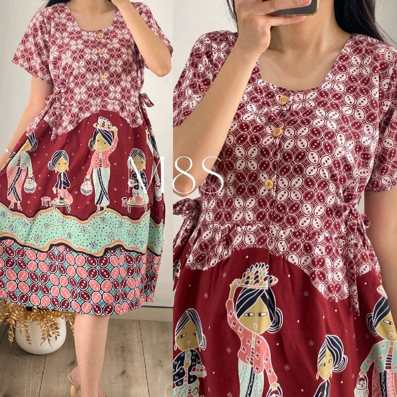 FIT TO MAX LD 115 GROSIR DASTER SOMILA.ID TERBARU BUSUI CHIBI PT SERUT HOME DRESS BATIK 4