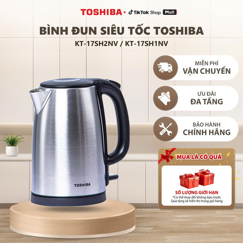 Ấm Siêu Tốc Toshiba KT-17SH1NV/KT-17SH2NV 1.7L - Ruột Inox 304 - Đun Sôi Nhanh