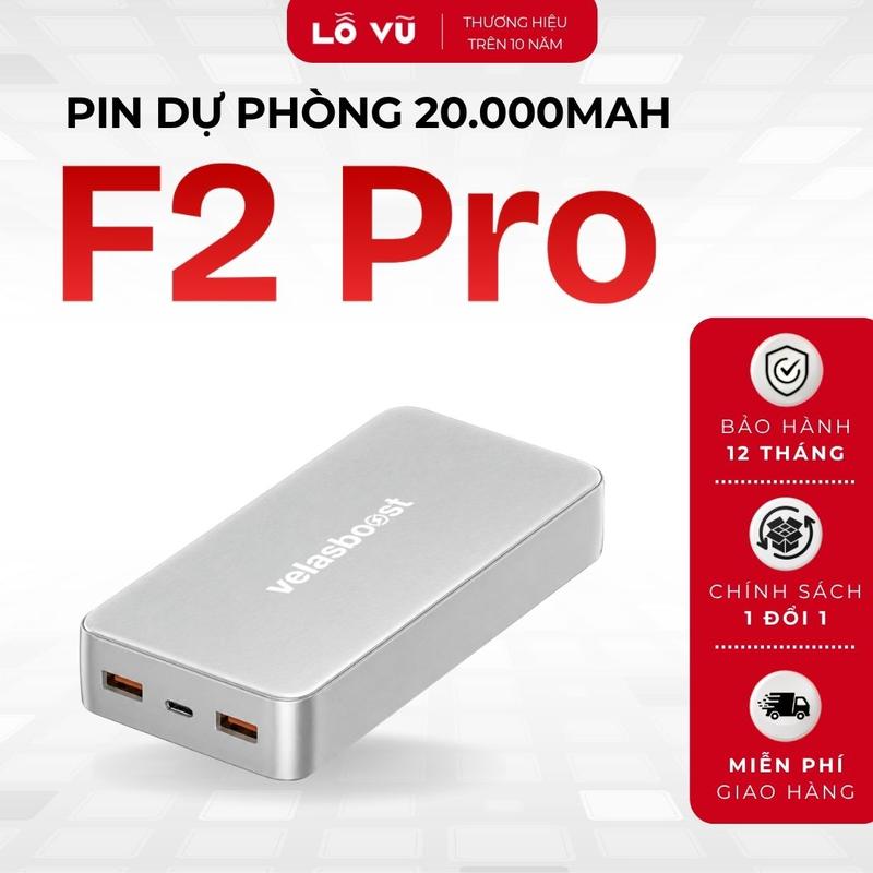 LoVu Pin sạc dự phòng Velasboost F2 Pro 20.000mAh, Công suất 20w max, Cell pin…