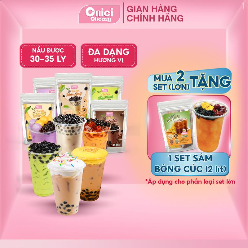 Trà Sữa Trân Châu 8 vị tự chọn [set lớn 30-35 ly] BẾP CỦA MẸ ONICI, set nguyên liệu trà sữa trân châu - kèm Công Thức nấu