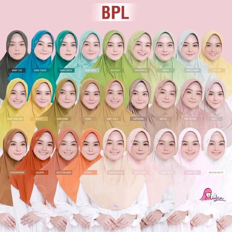 Jilbab BPL Miulan,jilbab instan,jilbab bergo tali serut. Kerudung Wanita Muslim Dewasa Nyaman Panjang Santai 1
