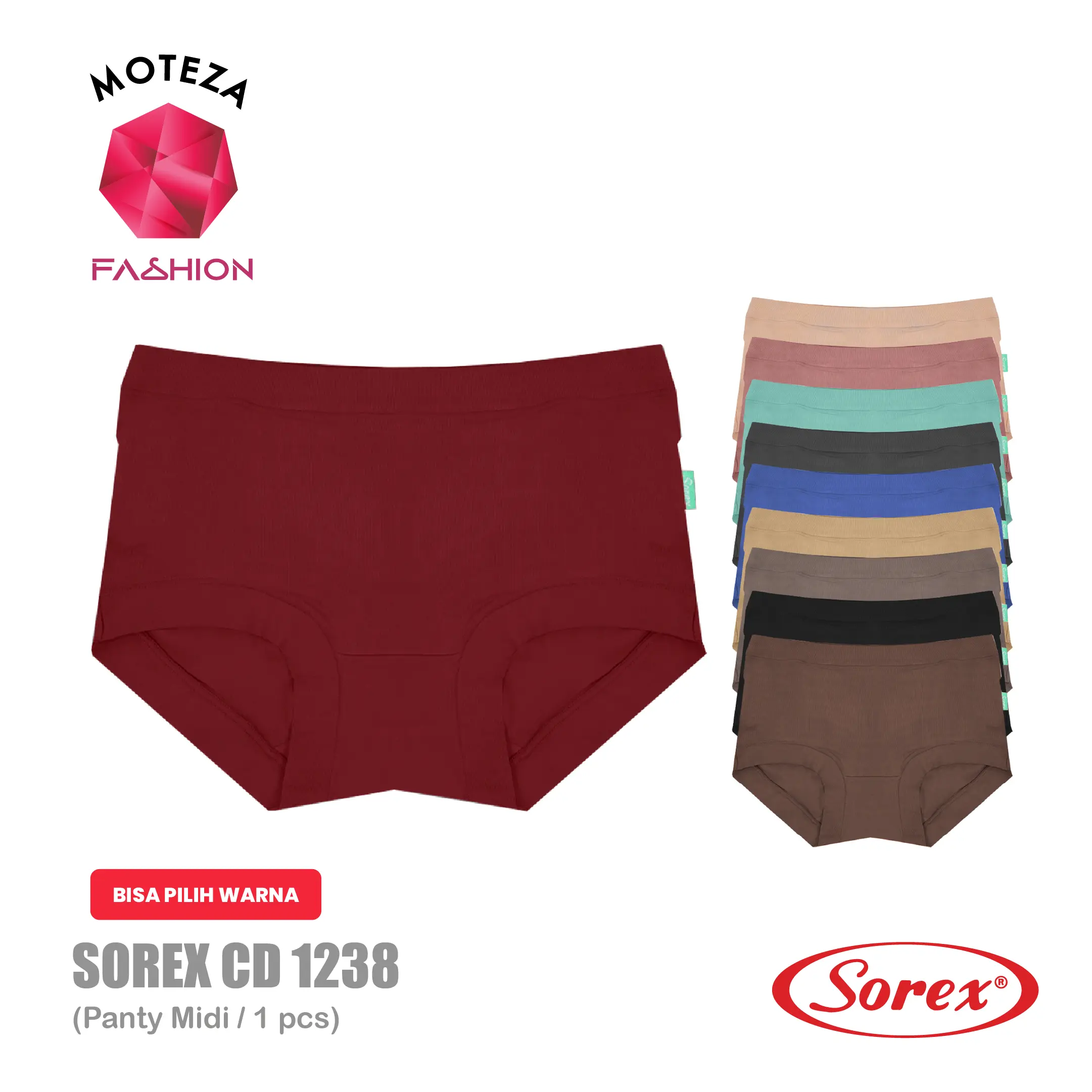 Sorex Celana Dalam Wanita - CD 1238 - Maxi Panty - Super Soft - M - XXL Nyaman Cewek Muda Boxer Pendek Remaja Art Katun Poliester Polos Bunga Setrip Boxer Dewasa Motif