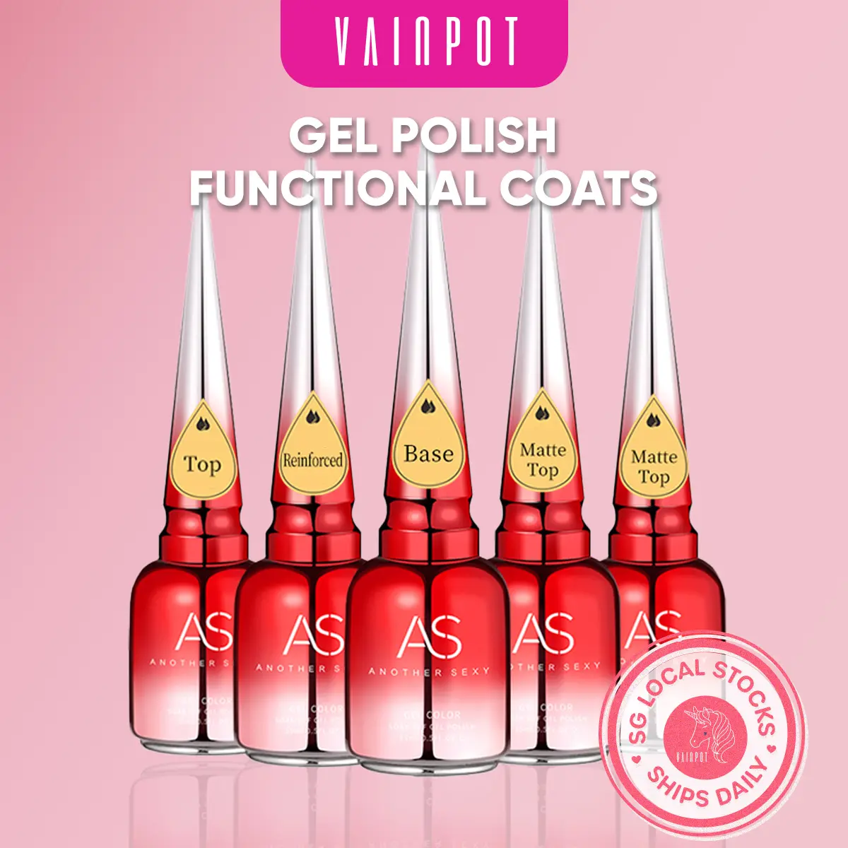 ANOTHERSEXY UV Gel Nail Polish -  Base Coat / Gloss/ Matte Top Coat Functional Coats