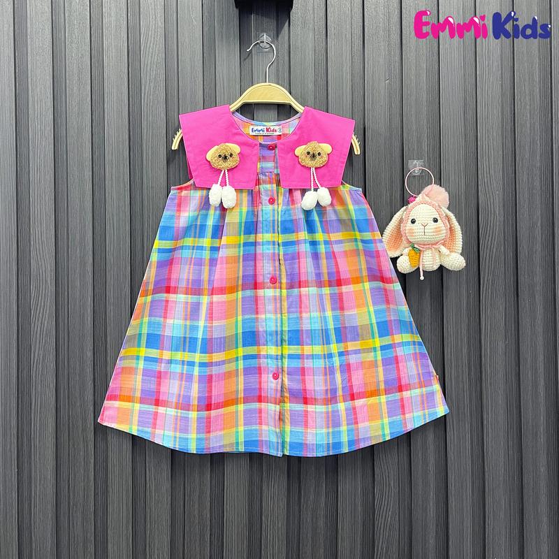  Váy sát nách cho bé gái -C01 EMMIKIDS Chất liệu Xô Linen đầm hằng ngày cho bé  10-34kg  