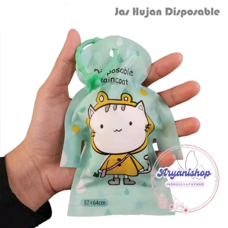 Jas Hujan Plastik Anak / Jas Hujan Plastik Dewasa Model Terusan / Jas Hujan Traveling /  Jas hujan disposable 3