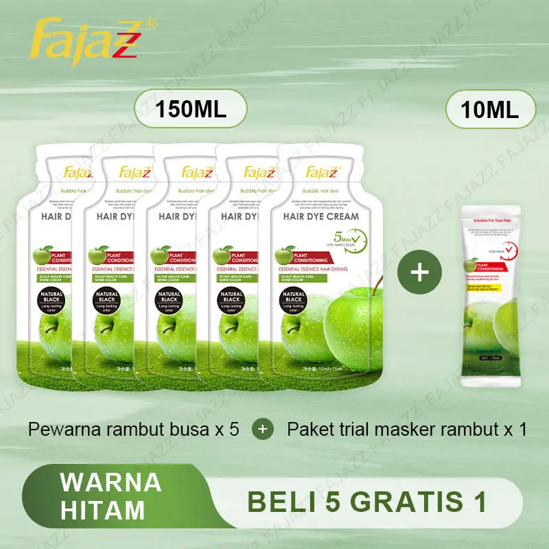 COD【Promo Terlaris】【5bungkus x 30ml +Masker rambut gratis】150ml  Pewarna rambut 2-in-1/Pewarna rambut mudah di rumah/Kemasan individual/Dispensing fleksibel/Mudah disimpan/Hitam Alami/Warna Coklat Tua/Warna Kopi 1