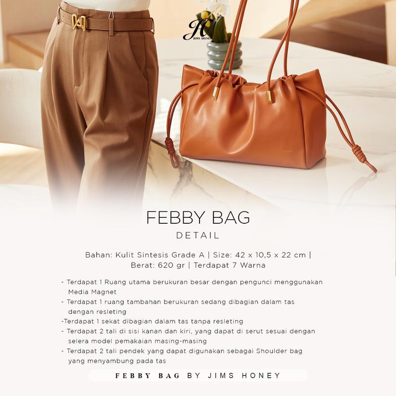 Jims Honey - Febby Bag - Tas Bahu Wanita Kulit Serut 3