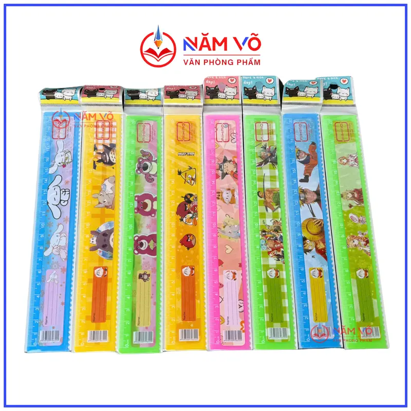 SỈ _ [20CM] LON 100 Cây Thước Nhựa / Thước Kẻ Nhựa / Thước Kẻ Học Sinh Nhiều Hình Dễ Thương Aihao Dài 20CM (Màu Ngẫu Nhiên) 2