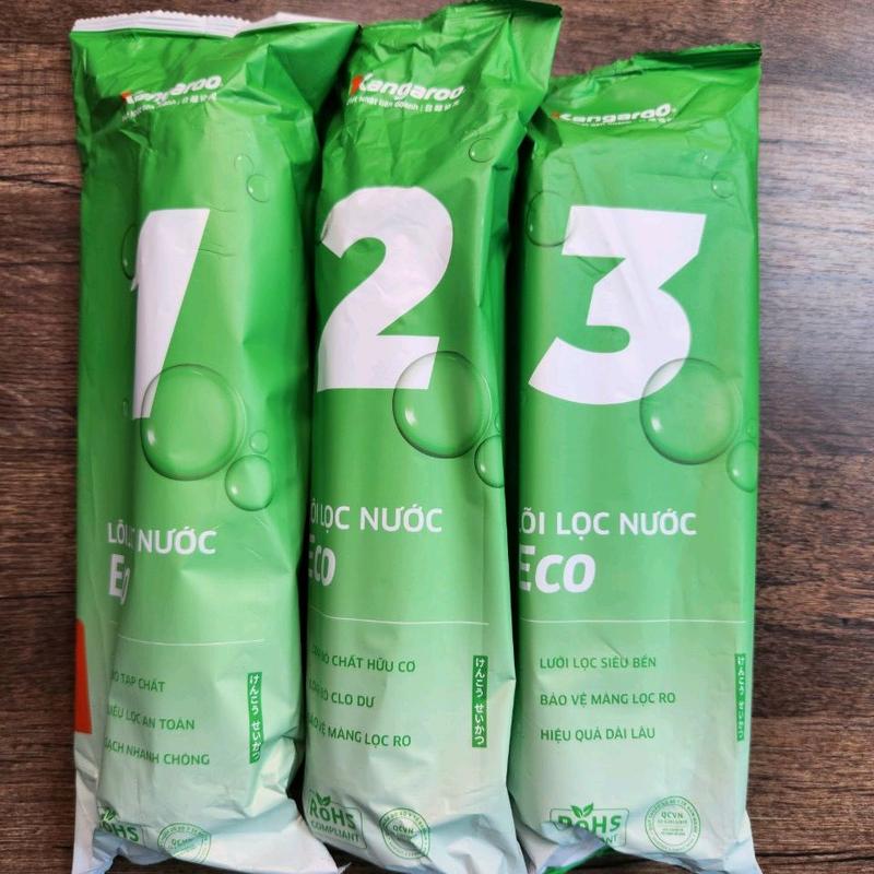 Bộ Lõi Lọc Nước Kangaroo 1,2,3 Chính Hãng [Mua 1 Tặng 2 (Tặng 1 Combo tes PH…