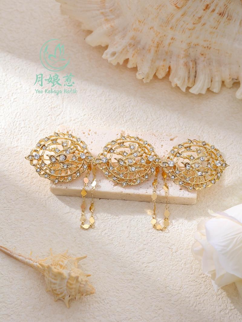 Product Introduction of ￼Peranakan Nyonya Kebaya Accessories Kerosang/Kerongsang Brooch Retro Style 18