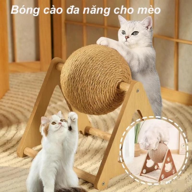 Bóng Cào Đa Năng Cho Mèo Chất Liệu An Toàn/Không Độc Hại/Thiết Kế Xoay Linh Hoạt/Bóng Cào Đa Năng Đồ Chơi Cho Mèo Bảng Cào Cho Mèo Quả Bóng Xoay Hình Tam Giác Dụ Mèo