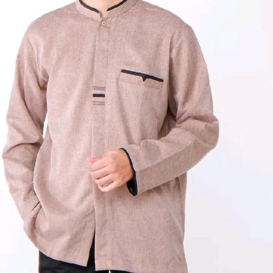 S M L XL  XXL  XXXL  XXXXL  baju kemeja koko lengang panjang bahan katun madinah/toyobo premium tebal adem nyaman di pakai