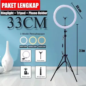Paket Murah Ring Light Tripod 33 cm Paket Komplit vloger make up live