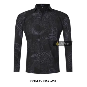 KEMEJA BATIK ARKANZA Motif PRIMAVERA AWU LENGAN PANJANG DAN PENDEK Lapis Furing Slimfit Katun