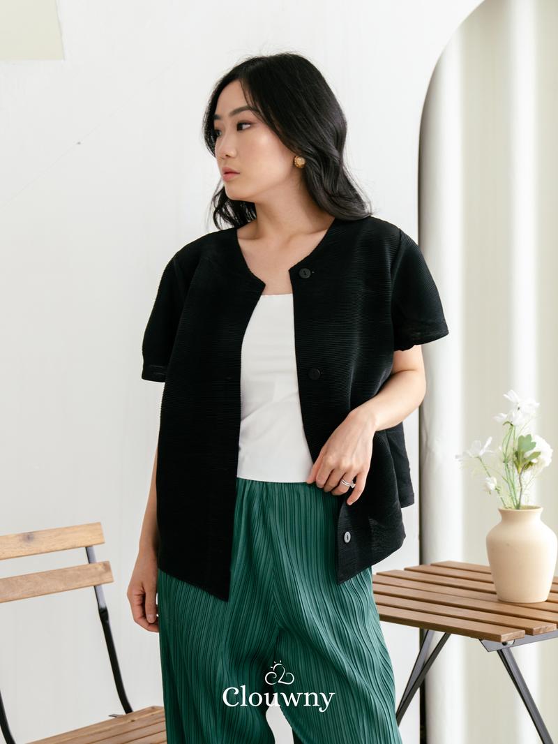 Product Introduction of Clouwny Arya Basic Pleats Top Atasan Wanita Premium Pleats Fit to XL Baju Cewek Dewasa Casual 9