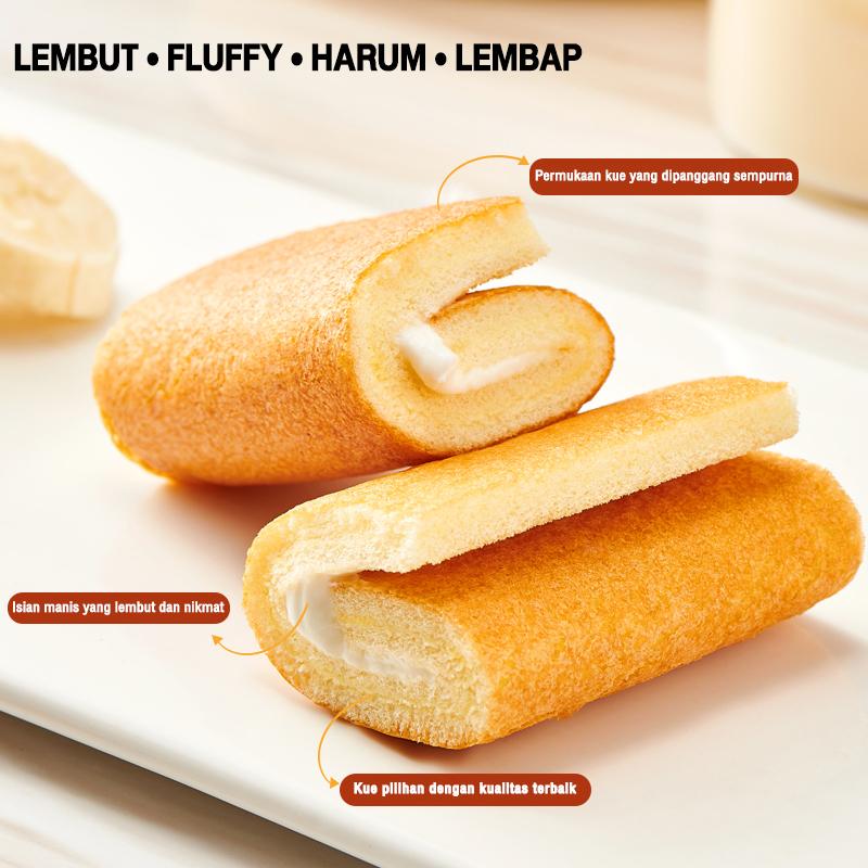 Dalezz Swiss Roll Bolu Gulung Lembut Isi Krim rasa Coklat, Stroberi, Keju, Susu, 18g - Snack Enak & Halal | BPOM