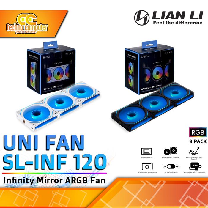 Gambar FAN CASING LIAN LI UNI FAN SL-Infinity 120 - 120mm Triple Pack ARGB Fan Controller dari Techno Computer Bali Kota Denpasar Tokopedia