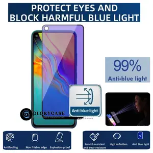 Tempered glass blue ray anti radiasi full screen untuk Oppo A33 A53 A54 biru layar Protection
