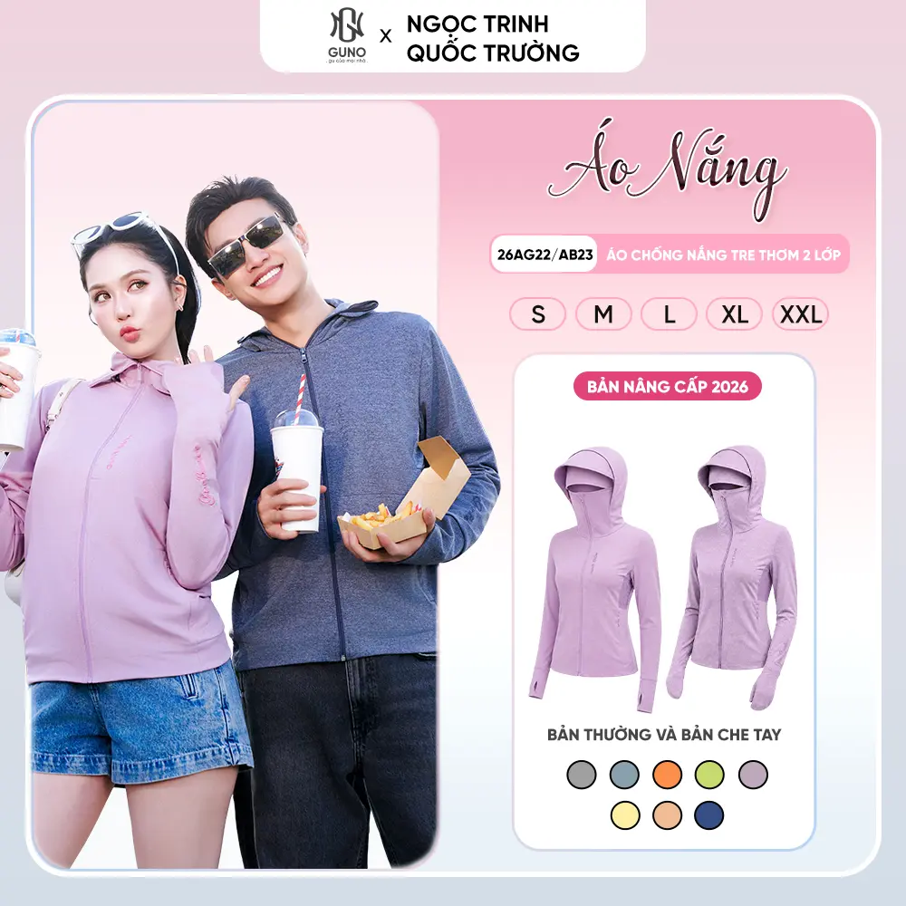 GUNO TRE THƠM 2 LỚP - Áo Chống Nắng Nam Nữ Chống Tia UV ( Vải Đặc Biệt - Có Hương Thơm ) SP5| 26AG22C/26AB23/26AG55