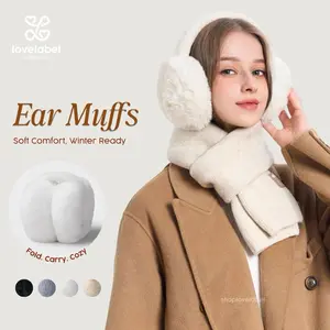Shoplovelabel - Round Ear Muffs Penutup Telinga Lipat Foldable Bulu Fur Musim Dingin Winter Autumn Salju