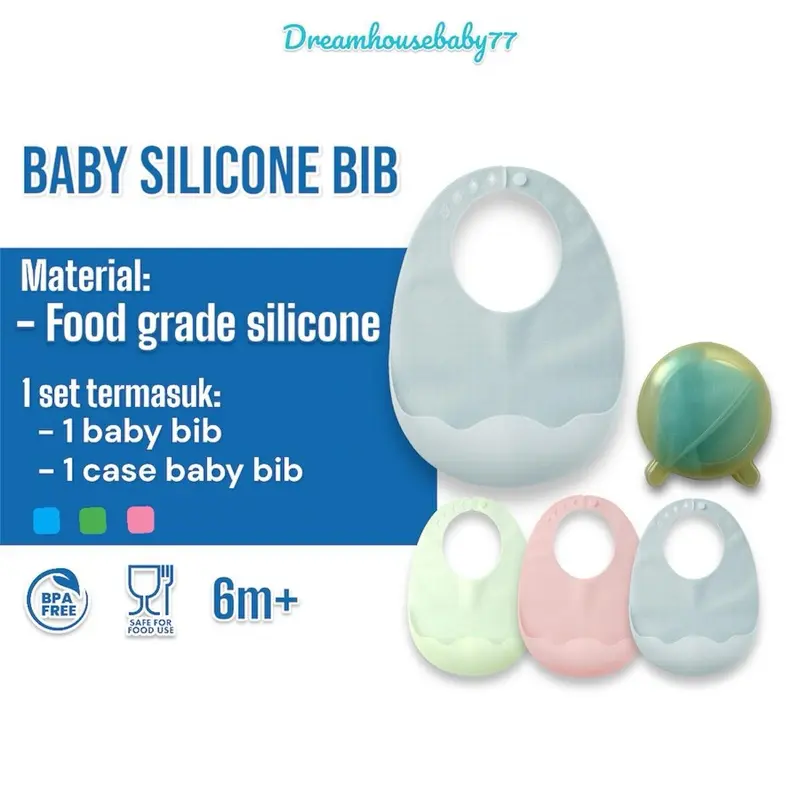Silicone Light Bib Celemek Silikon Bayi Slabber Bayi MPASI Bib Silicon Baby / Premium Baby Silicone 0