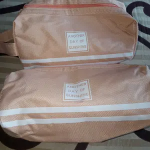 AB43 Tas Serbaguna Tempat Pensil Pen/Pouch Make Up Kotak Pensil Stationery Dual Zipper Dompet Pensil 2 Layer/Dompet Make Up