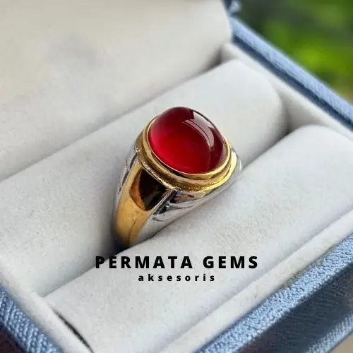 Cincin Batu Akik Red Baron Size Kantoran