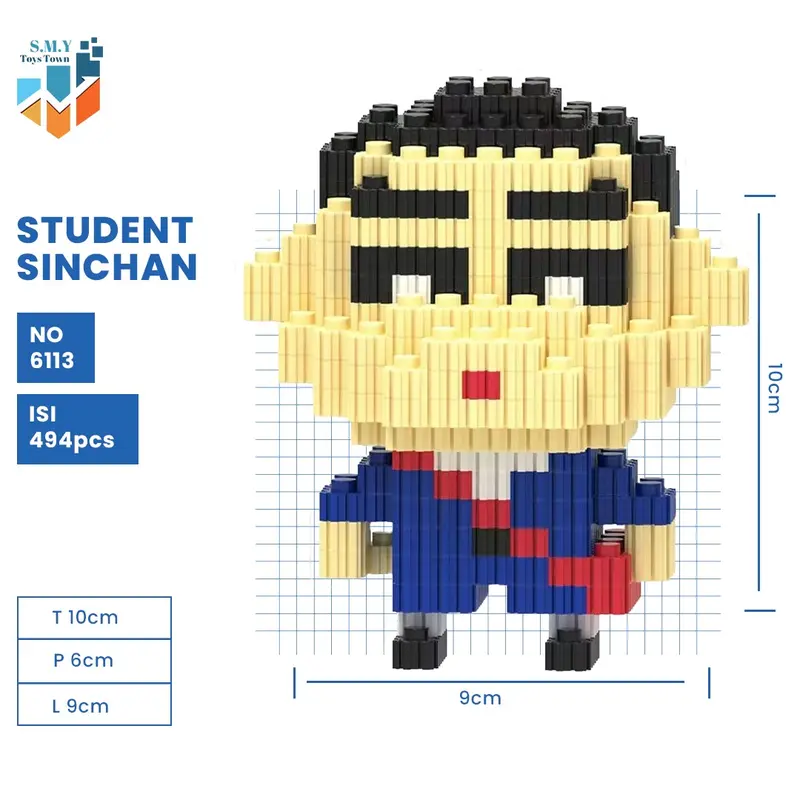 SMY Nano Block Shinchan Mainan Anak Mini Bricks Education Toys Balok Susun Puzzle Hadiah Koleksi 3D 4