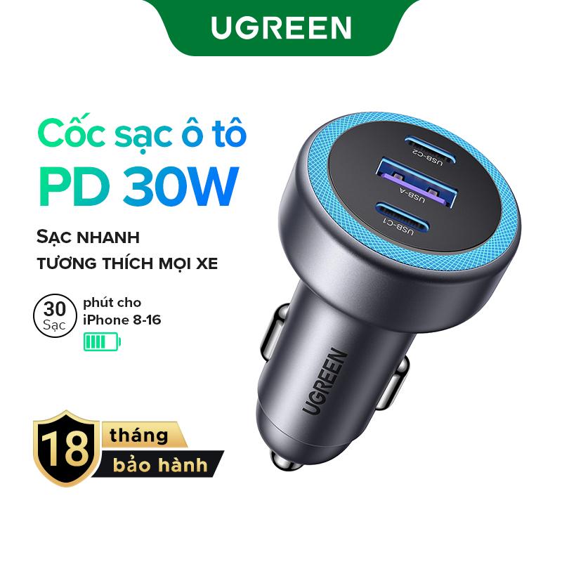 UGREEN Bộ Sạc Ô Tô 30W PD USB C Loại C Sạc Nhanh Cho iPhone 15 14 Pro Max Galaxy S23 iPad Pro 25845