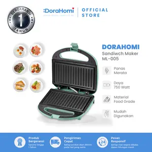 COD GARANSI Sandwich Maker Dorahomi Toaster Alat Pemanggang Roti Bakar Kaki Anti Geser hijau Tipe IDO Tipe UK