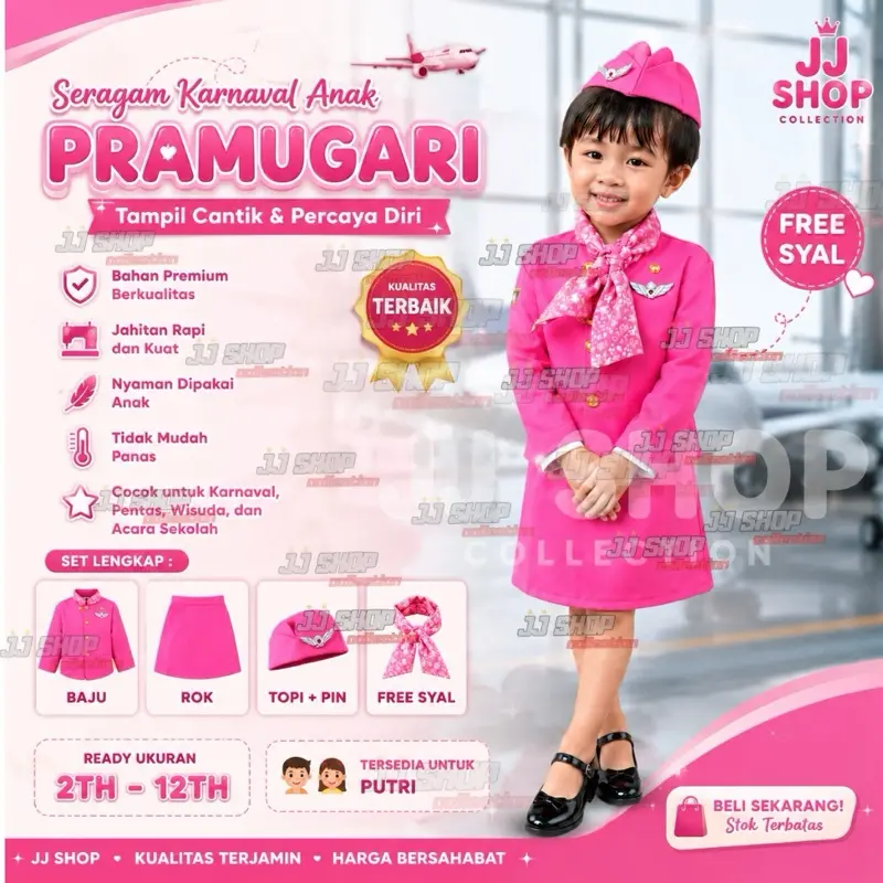 BAJU PRAMUGARI ANAK BAJU PRAMUGARI ANAK BIRU BAJU PROFESI PRAMUGARI ANAK