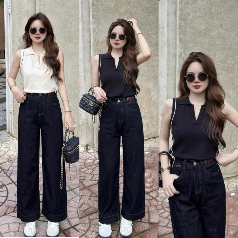   NEW Quần jean suông xanh đen denim  Kem mác đỏ nâu mác nâu 95cm 102cm   vải đẹp  #8256 8302  AN TÂY STORE68  