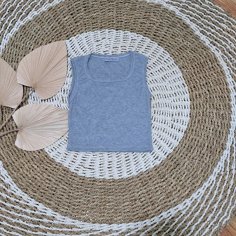 [tanktop 1 an U neck knit] NATA tanktop U knit basic Atasan Wanita Crop Rib 6