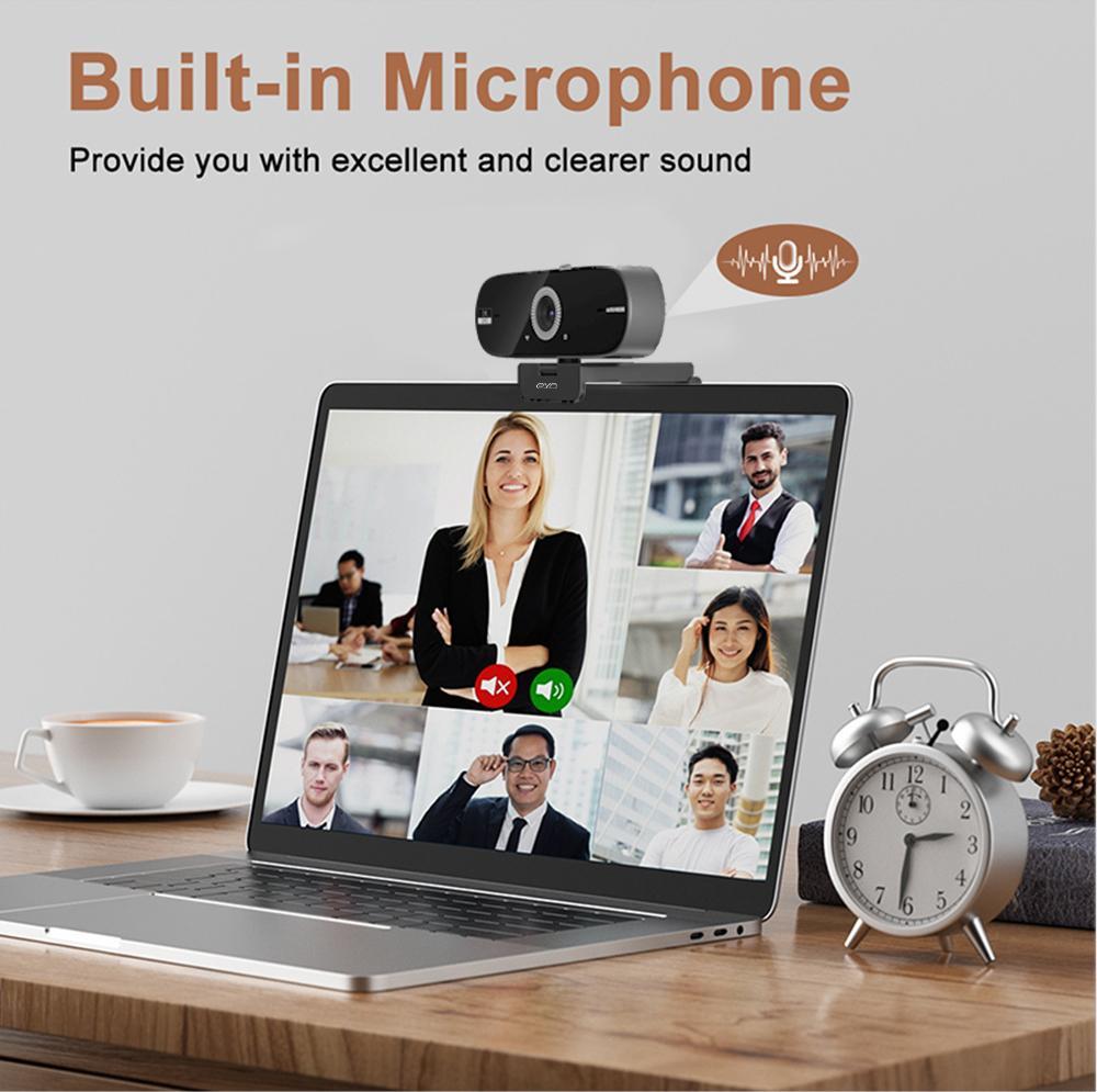 EYD 2K Webcam Autofocus Mikrofon internal Tutup Lensa Privasi Rotasi 360 Untuk USB Laptop Komputer PC Camera PC02 Kamera Windows/Linux/Android/MacOS