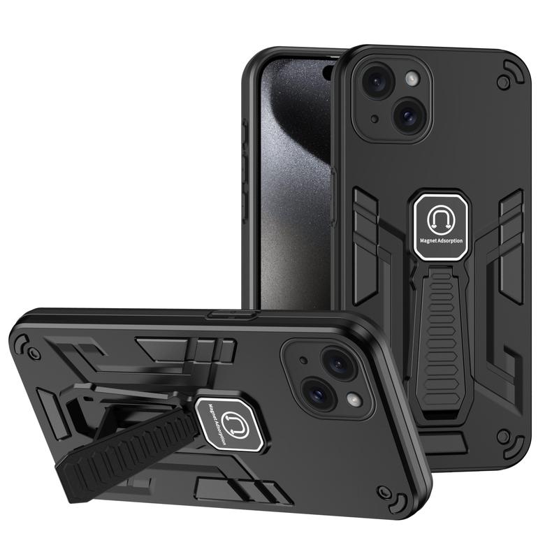 Product Introduction of Silicone Shockproof Foldable Stand Case for iPhone 7/8 Plus/X/11/12/13/14/15 Pro Max - Protective Phone Cover with Built-in Kickstand 0
