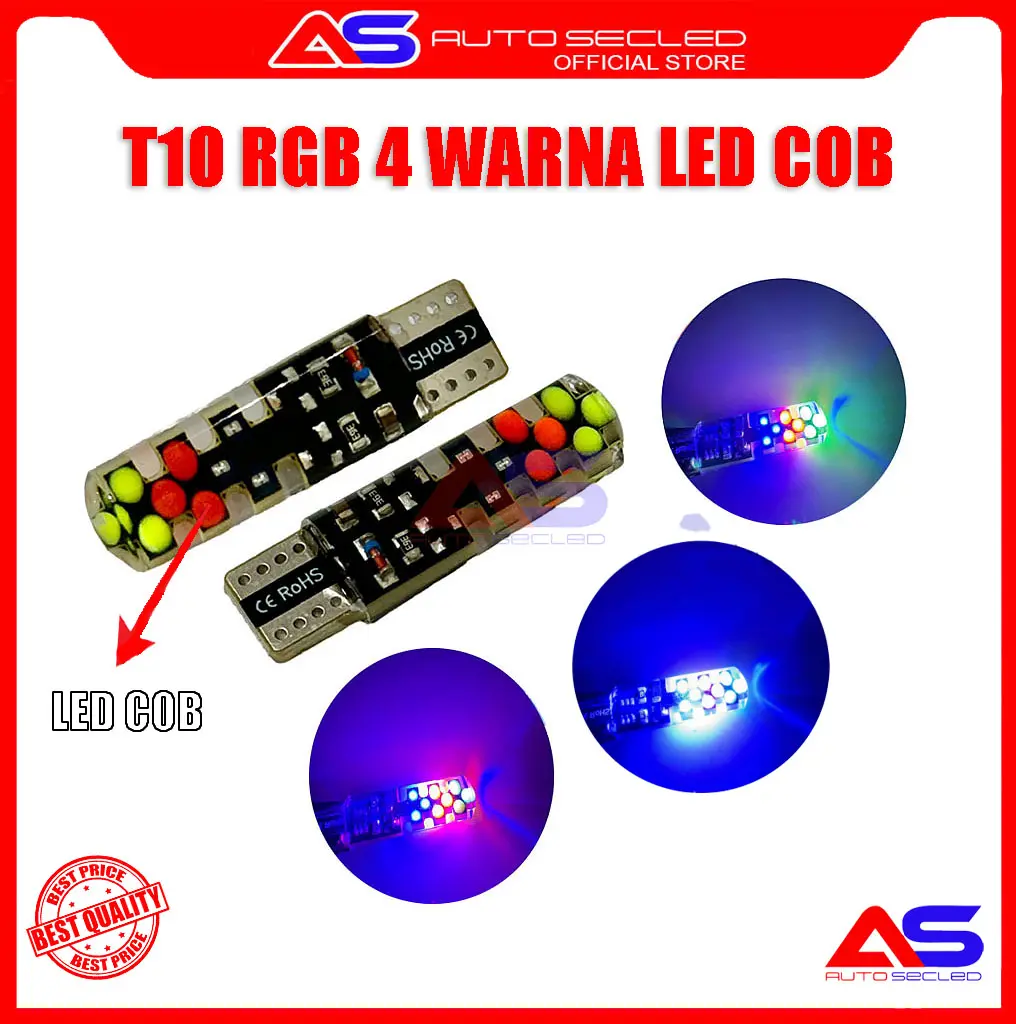 ORIGINAL LAMPU T10 18 LED COB JELLY RGB 4 MODE FLASH | LAMPU SEIN COLOK JELLY RGB T10 RGB 4 WARNA